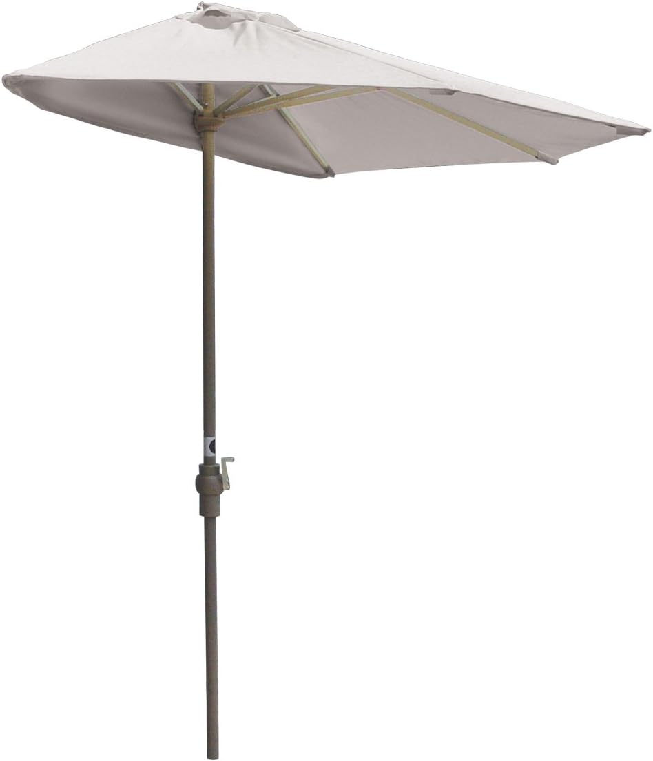 Amazon Com Blue Star Group Off The Wall Brella Natural Sunbrella Half Umbrella 7 5 Width White Patio Umbrellas Garden Outdoor