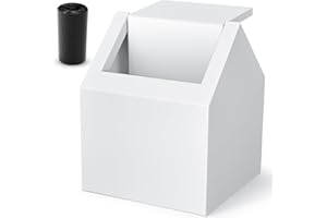 Kritkin Double Entry Sanitary Napkin Receptacle Swing Top Floor Receptacle Tampon Disposal Bin with 100 Black Disposal Liner Bags, Feminine Waste Tampon Holder Bathroom Hygiene Container, White, Metal