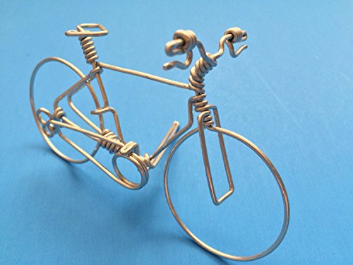 Handcrafted Mens Mountain Bike Small ~ Unique Biking Gifts for Cyclists ~ Handmade Bicycle Ornament with One Whole Aluminum Wire w/ No Single Break