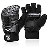 FitsT4 Half Mitts UFC MMA Training Boxing Punch Bag Kickboxing Sparring Grappling Martial Arts Muay Thai Taekwondo Wrist Wraps Support Gloves for Women Men Kids