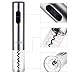 Aicok Wine Opener, Electric Wine Opener, Stainless Steel Electric Corkscrew, Cordless Battery Powered Wine Bottle Opener with Foil Cutter, Metallic Finish, Silver
