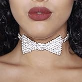 Sethain Boho Rhinestone Choker Necklace Silver Crystal bowknot Necklaces Party Jewelry Accessories for Women and Girls