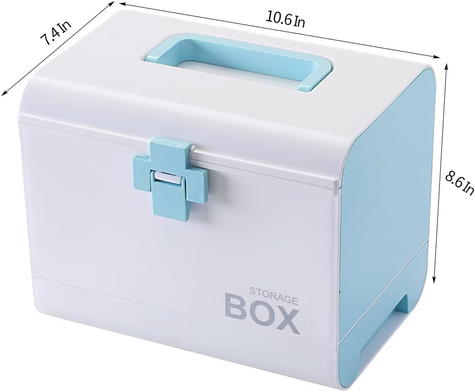 IMPR3·TREE Plastic Child Proof Security Storage Box Organizer Medicine Box Family Emergency Kit (Pink): Kitchen & Dining