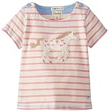 Hatley Little Girls' Button Neck Tee Hearts and Horses