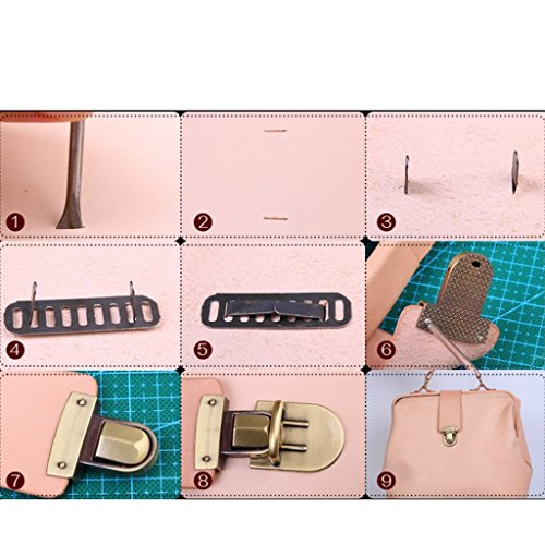 Misright 10 Sets Metal Purse Handbag Twist Turn Lock DIY Handbag Shoulder Bag Purse Hardware Accessories (BZ)