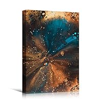 Canvas Wall Art Liquid Abstract Colorful Decorative Elements Mixed Media Multicolor Swirly - 12x18 inches