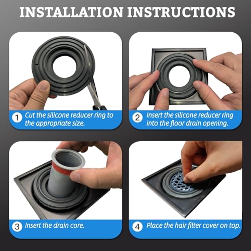 COLDDD Odor-Proof Shower Drain Plug - Backflow Preventer with Magnetic Closure Valve, Hair Catcher, and Silicone Reducer Ring, Fits 1.9''-3.9'' ID Drains, Sewers, and Pipes