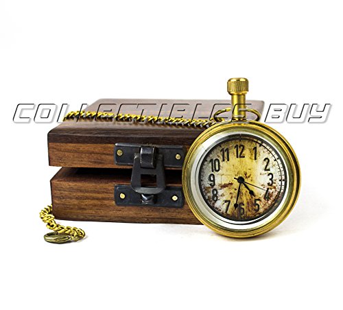 Collectibles Buy Vintage Small Pocket Clock With Solid Wooden Box Maritime Watch Gift Unique Clocks - Handmade