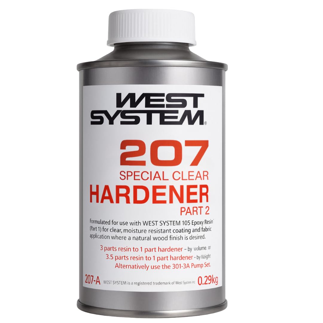 WEST SYSTEM 207 Special Clear Hardener 290ml - Use with Epoxy Resin for Fibreglass & Wood, Metal, Glass Repair - Pair with Filler & Mixer Accessories - Ideal for Marine, & DIY Applications