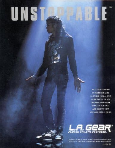 MICHAEL JACKSON UNSTOPPABLE L.A.GEAR FASHION ATHLETIC FOOTWEAR Advert