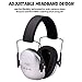 Kids Ear Protection Safety Ear Muffs, Adjustable Noise Reduction Ear Defenders for Studying Fireworks Construction Shooting Hunting Season, Suitable for Kids Small Adults, Silver