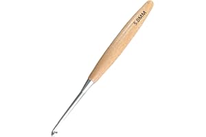HOBEKOEE Beech Wood Crochet Hooks,5mm Ergonomic Handle Crochet Hook Hand DIY Comfortable Smooth Long Crochet Needle for Crocheting Yarn and Beginners,Experienced Crochet Lovers