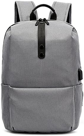 LYCSIX66 Campus Backpack 14.4 Inch Laptop Business Backpack with USB Charging Port, Water Resistant College School Bookbag, Canvas Travel Rucksack Shoulder Bag for Men &amp; Women (Gray)