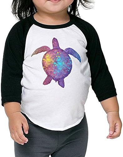 Watercolor Space Love Turtles Boys And Girls Raglan T-Shirt 3/4 Sleeve Baseball T Shirt Top Cotton