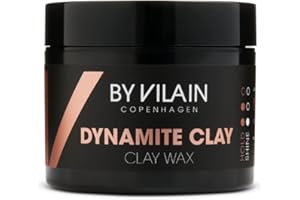 By Vilain Dynamite Clay - Professional Hair Styling Wax Super Strong Hold, Matte Finish For All Hair Types Molding Sculpting Pomade Easy to Style for Fullness & Texture Smoothing & Slick Paste 65ml
