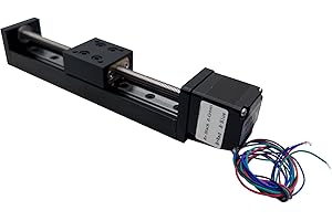 UYGALAXY 4" Stroke Mini Linear Rail Stage Actuator Effective with NEMA11 Stepper Motor + Square Small Slide Table for DIY CNC Router Parts X Y Z Linear (100MM)