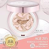[ AGE TWENTIES ] Age 20's Compact Foundation Premium Makeup, 1 Extra Refill - Pink Latte Essence Cover Pact SPF50+ (Made in Korea) - Pink/Natural Beige (Color 23)