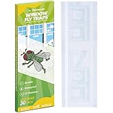 Kensizer 30-Pack Window Fly Traps, Fly Paper Sticky Strips, Fly Catcher Clear Windows Trap for Home, House Fly Lady Bug Traps
