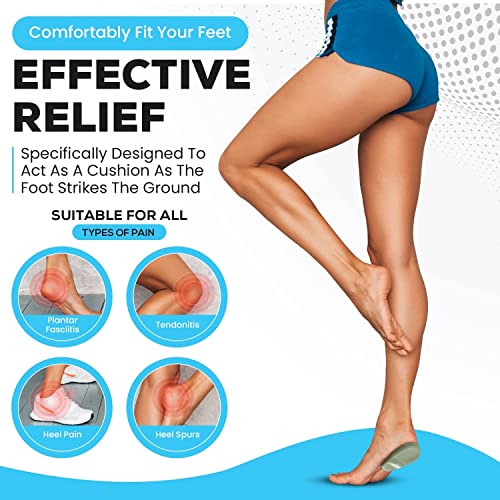 Svowin Plantar Fasciitis Relief Heel Cups Shoe Inserts for Heel Pain Strains Heel Pads for Heel Spurs tendonitis Heel Cushion Insoles for Women Kids (Small-1 Pair)