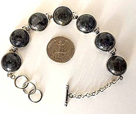 Labradorite Healing Wrist Bracelet Bangle - Approx. 18-20 mm Round Gemstones Beads - Free Size Adjustable Bracelet - USA SELLER