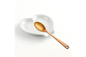 Heart-Shaped Ceramic Spoon Rest for Coffee Bar Station, Coffee Spoons Utensil Holder, Small Spoon Rest Stovetop Organizer, Ho