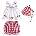 Comemall Kids Baby Girls Tops Polka Dot Lace Shirts T-shirt Shorts Pants Outfits Sets (12-18months, Lattice+Scarf)