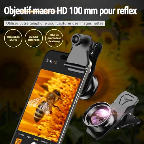 APEXEL Professional Macro Lens for Smartphone HD Macro Smartphone Compatible with iPhone, Pixels, Samsung Galaxy, Huawei, Xiaomi and Most Mobile Phones