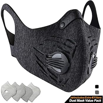 BASE CAMP Dust Pollution Mask Activated Carbon Dustproof Mask with Adjustable HOOK&LOOP Strap and N99 Filters Neoprene Air Pollution Mask for Woodworking Construction Sanding Mowing Gardening