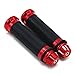 Red Aluminum Motorcycle 22mm Handle Bar Rubber Gel Hand Grips CNC Bar End 7/8