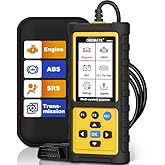 OBDMATE OBD2 Scanner with ABS SRS Transmission, Reset Fault Lights | Check Engine Code Reader with Full OBDII Functions | DLC Pin Test | Battery Voltage Check, Car Diagnostic Tool
