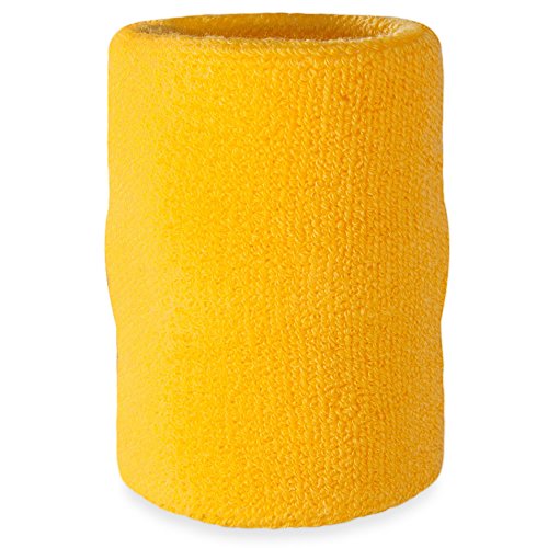 Suddora Arm Sweatband - Athletic Cotton Armband for Sports (Yellow)