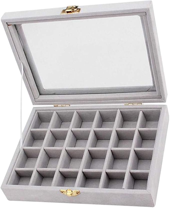 P Prettyia Velvet Jewellery Box, Jewellery Box, Jewellery Organiser