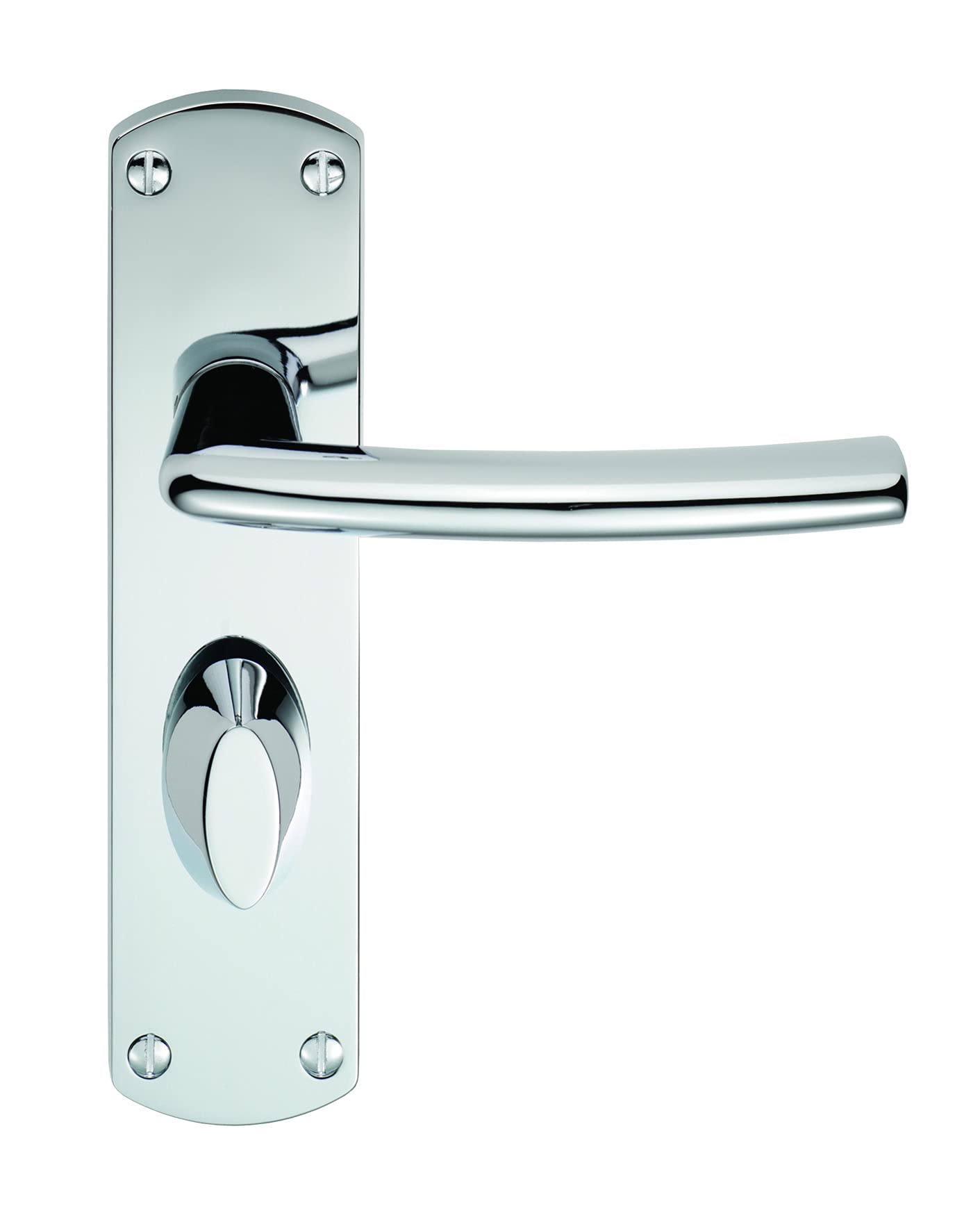 Serozzetta Esk Door Handles on Back Plate - Bathroom (57mm c/c) - Polished Chrome