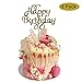 YOFEY1 Happy Birthday Cake Topper Decoration Gold Glitter 8 Pack