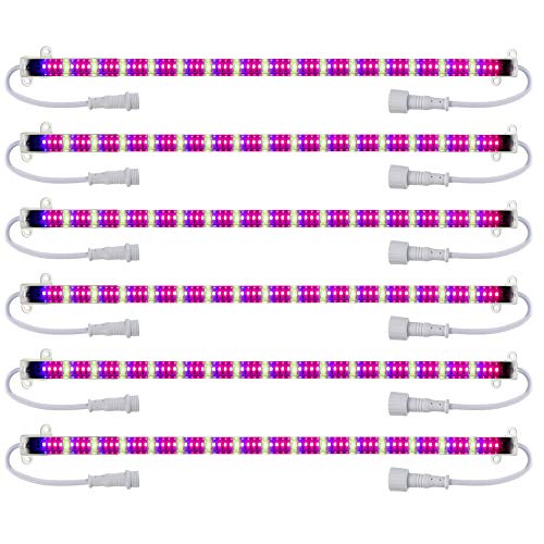 6-Pack 360w LED Grow Tube Lights for Grower, 16 inch Full Spectrum Five Color 90 LED IP65 Waterproof Lightweight Multiple Easy Installation for Vegetable, Flowers, Indoor Plants, Marijuana, etc.