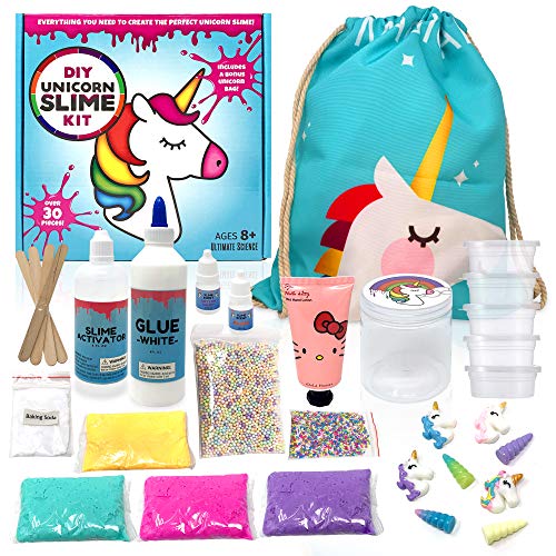 Clever Unicorn Science Experiments for a Magical Twist on Science! 18 Unicorn Slime Kit Supplies for Girls- DIY Stuff and Activator for Fluffy Cloud Floam Butter Slime