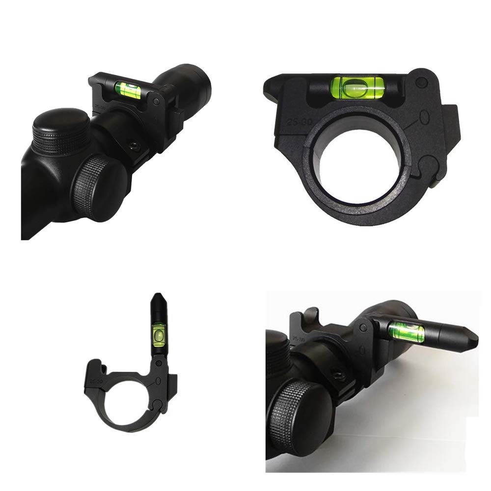 HWZ Tactical Rifle Scope Mount Sights for 25.4/30mm Riflescope Tubes Bubble Spirit Level Hunting Accessories (black)