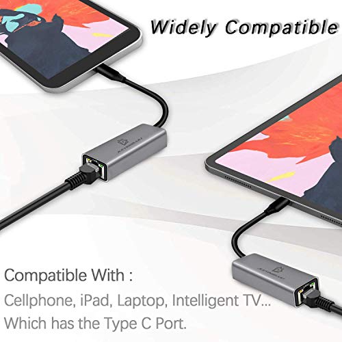 USB C to Adapter to USB C/Thunderbolt 3 to RJ45