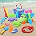 KKONES   Kids Beach Sand Toy Models Set (23PCS)Building Kits Reusable Zippered Bag Bucket Sand Wheel Mini Watering Can Mini Sailing Boat Toy Car Sand Sifter Castle Molds Animal Molds Operating Tool
