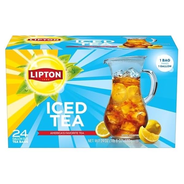 LIPTON UNSWEETENED ICED TEA BAGS, GALLON-SIZED ZERO CALORIES, 24 TOTAL TEA BAGS