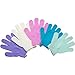 Madholly 5 Pairs Exfoliating Shower Bath Gloves- Body Scrubber for Men and Women Dead Skin Cell Remover 5 Different Colors,colors may vary