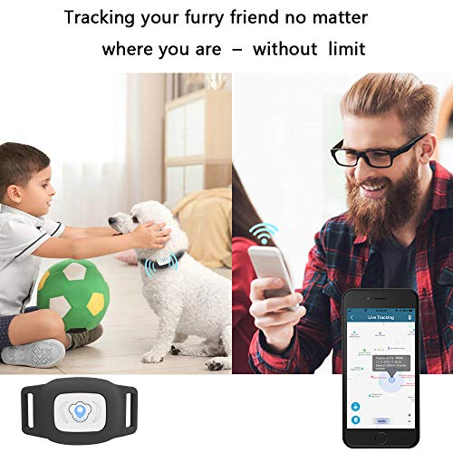 BARTUN GPS Pet Tracker, Cat Dog Tracking Device with Unlimited Range (Black)