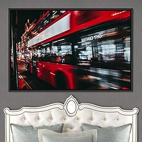 signwin Framed Canvas Wall Art City Illuminations Aerial...