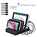 Marstree 7 Port USB Charging Station Multi Device USB Charging Dock Station HUB Desktop Charging Stand Organizer Compatible for iPhone ipad Airpods iwatch Kindle Tablet Multiple Devices