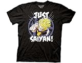 Ripple Junction Dragon Ball Z Just Saiyan Adult T-Shirt Medium Black