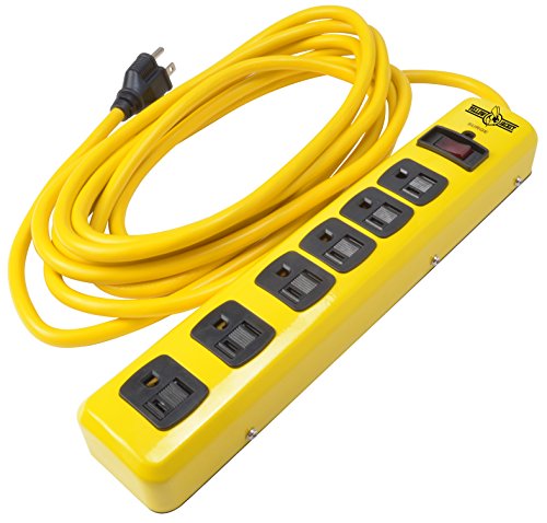 Yellow Jacket 5138N Metal Surge Protector Strip, 15-Foot Cord, 6-Outlet