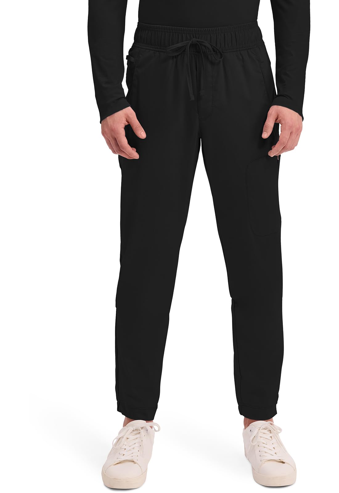 Photo 1 of Cherokee Joggers for Men Modern Fit Scrub Pant with Drawstring Waistband, 5 Pockets, Soft 2-Way Stretch Fabric - WW012T, M Tall, Black