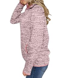 Aleumdr sudadera de manga larga casual con cremallera de 1 4 de color y cuello de pie, con bolsillos S-XXL