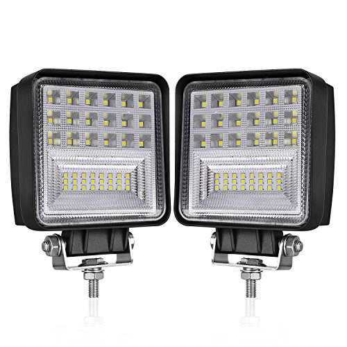 LED Light Bar OFFROADTOWN 4 inch 84W Square LED Pod Light Flood Spot Combo Light Cube Off Road Driving Fog Light Jeep Work Light Truck Light for ATV SUV Hunters Boat Motorcycle, 3 Yrs Warranty(2 Pack)