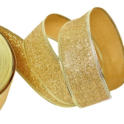 Gold Spring Onions Powder Ribbon Christmas Trees Decoration Supplies